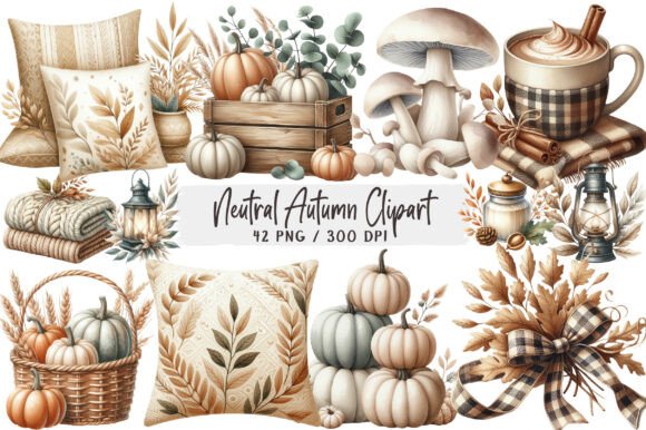Download Watercolor Neutral Autumn Clipart Bundle - Premium Resources