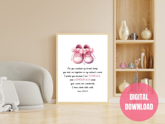 Download Bible Verse Wall Art Print for Baby Girl - Bible verse wall art Collection