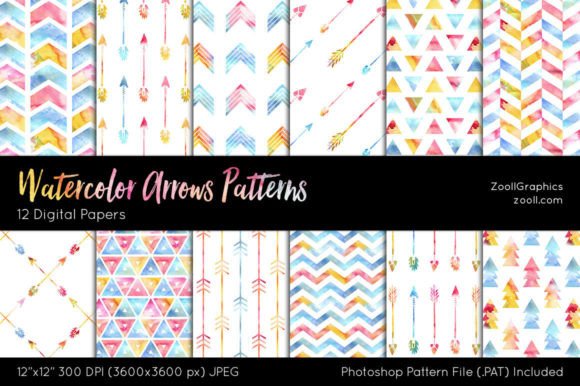 Download Watercolor Arrows Digital Papers - Watercolor arrows Collection