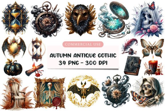 Download Antique Gothic Autumn Clipart - Gothic Collection