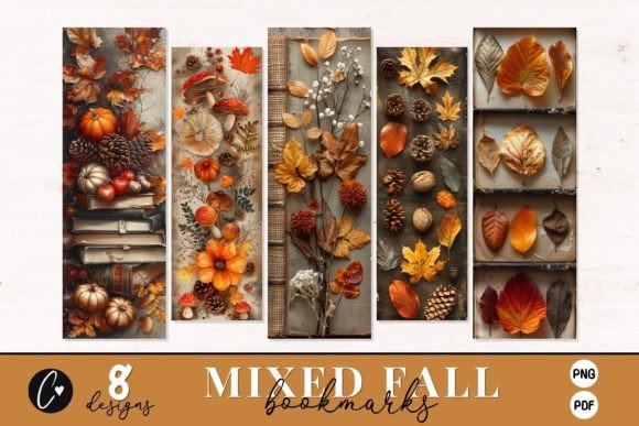 Download Mixed Fall Printable Bookmark Designs - Fall Collection
