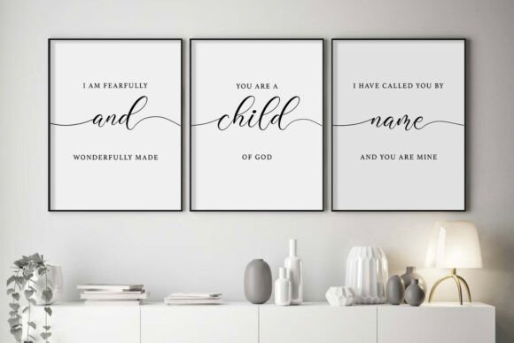 Download Bible Verse Wall Art Set of 3 Prints - Bible verse wall art Collection