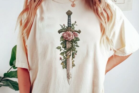 Download Sword with Roses Gothic Fantasy Art Png - Gothic Collection
