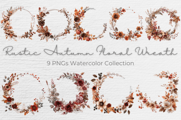 Download Rustic Autumn Floral Wreath Fall Clipart - Fall Collection