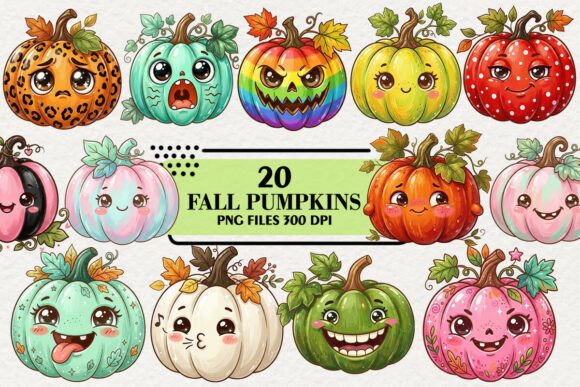 Download Kawaii Autumn Fall Halloween Pumpkins - Fall Collection