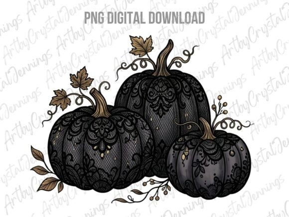 Download Halloween Gothic Lace Pumpkins PNG - Gothic Collection