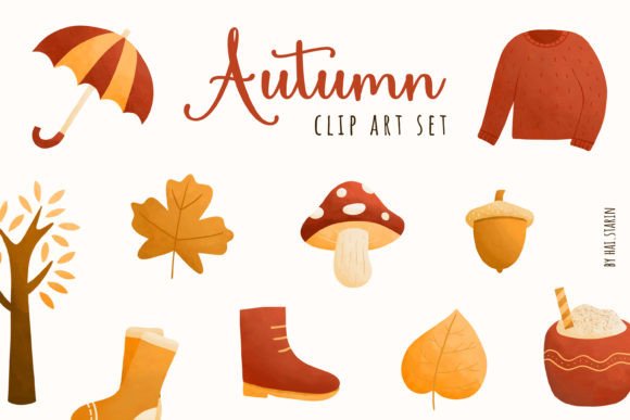 Download Red Autumn Clip Art Set - Premium Bundle