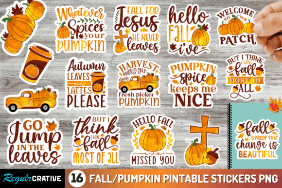 Download Fall Printable Stickers PNG Bundle - Fall Collection