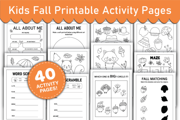 Download Kids Fall Printable Activity Pages - Fall Collection