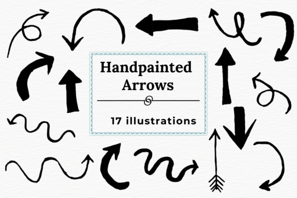 Download Handpainted Inky Watercolor Arrows PNG - Watercolor arrows Collection