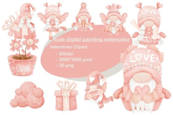 Download Digital Watercolor Gnomes Clipart - Digital watercolor Collection