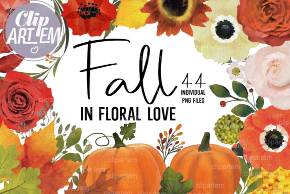 Download Fall Floral Pumpkin Bundle 44 Images - Fall floral Collection